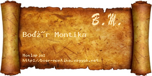 Boér Montika névjegykártya
